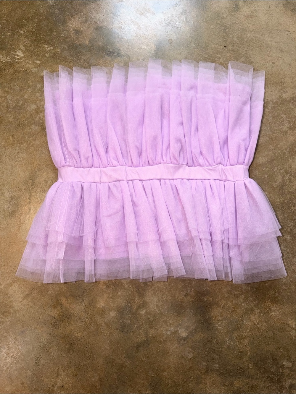 Lavender Balletcore Tulle Mini Top L NWT Layered Ruffle Fairycore Coquette